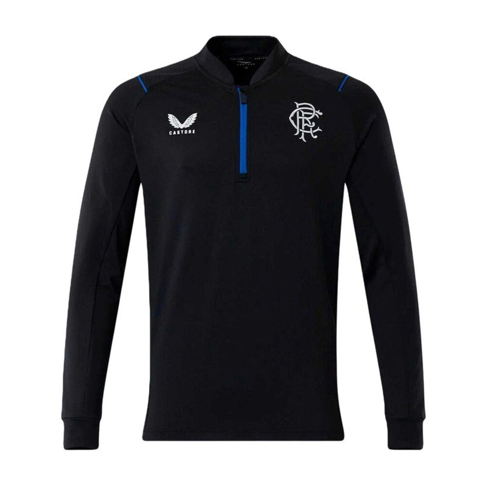 Castore Mens Rangers FC Quarter Zip Training Fleece Top / Black